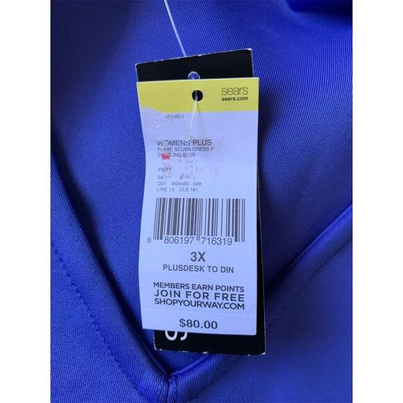 Metaphor‎ Women's Plus 3X Blue Colorblock Knee Length Dress Casual - Picture 5 of 14